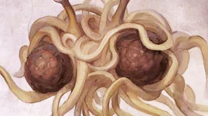 Jesus who? Beer can pole & maybe 'Flying Spaghetti Monster' at Florida Capitol display