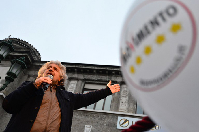 The head of the populist Five Star Movement, comedian Beppe Grillo. (AFP Photo / GiuseppeCacace))
