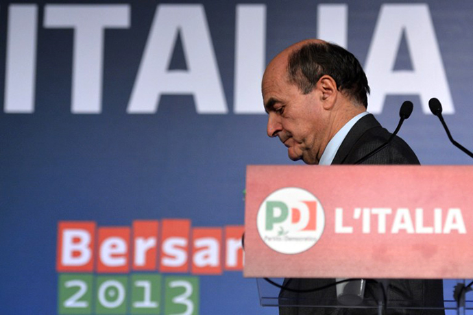 Left-wing Democratic Party leader Pier Luigi Bersani. (AFP Photo / Alberto Pizzoli)
