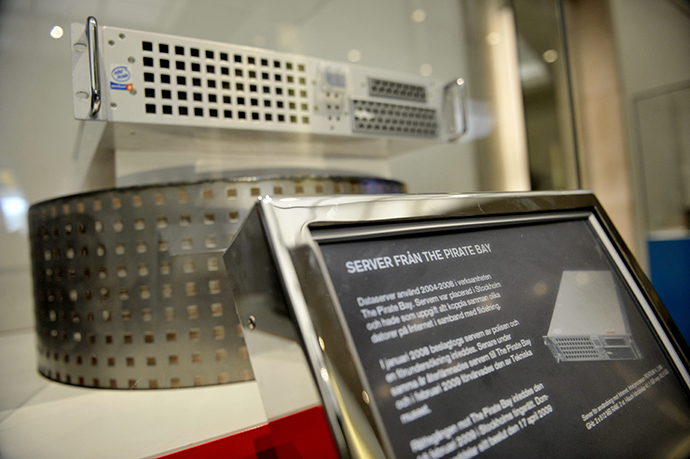 Pirate Bay's first server is displayed at the Technical Museum in Stockholm April 16, 2009. (Reuters / Scanpix Sweden)