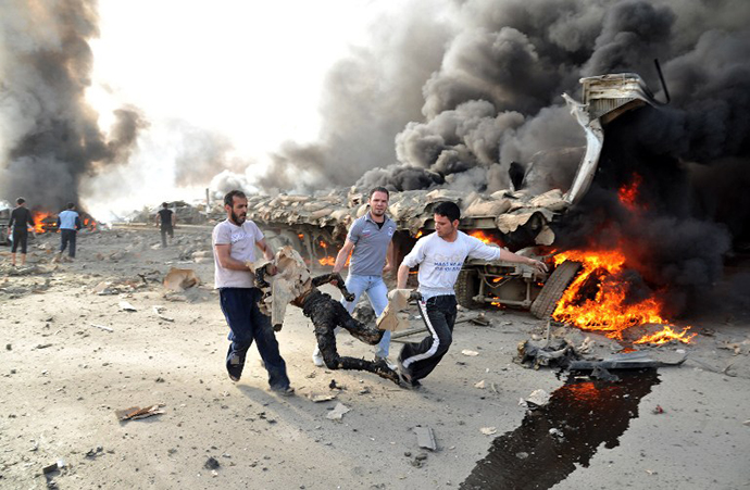 Twin blasts in Damascus on May 10, 2012. (AFP Photo / SANA)