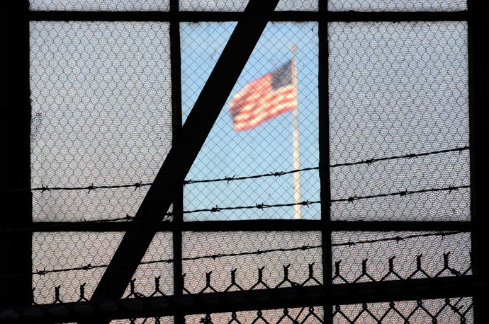The US flag flies over the war crimes courtroom in Camp Justice in this photo taken at the US Naval Base in Guantanamo Bay, Cuba on October 18, 2012 in this photo reviewed by the US Department of Defense. (AFP Photo)