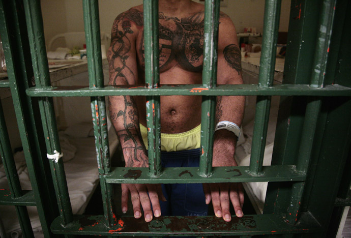 An inmate stands in his cell at Men's Central Jail in Los Angeles, California October 3, 2012. (Reuters/Jason Redmond)