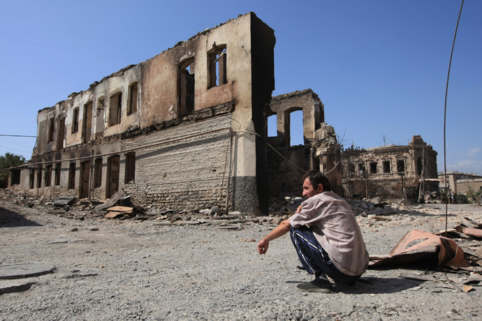 Tskhinvali after Georgian bombardment (RIA Novosti / Mikhail Fomichev)