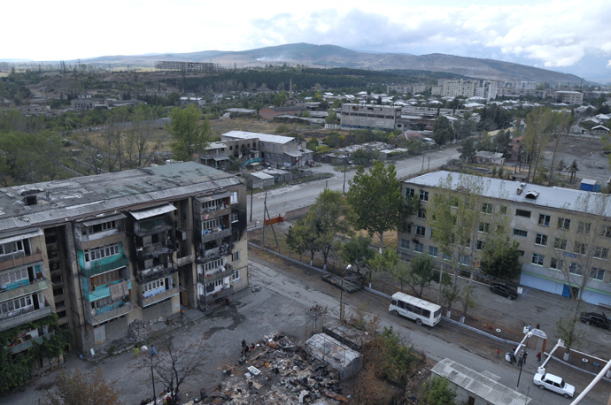 Destroyed houses in Tskhinvali (RIA Novosti / Andrey Arkhipov)