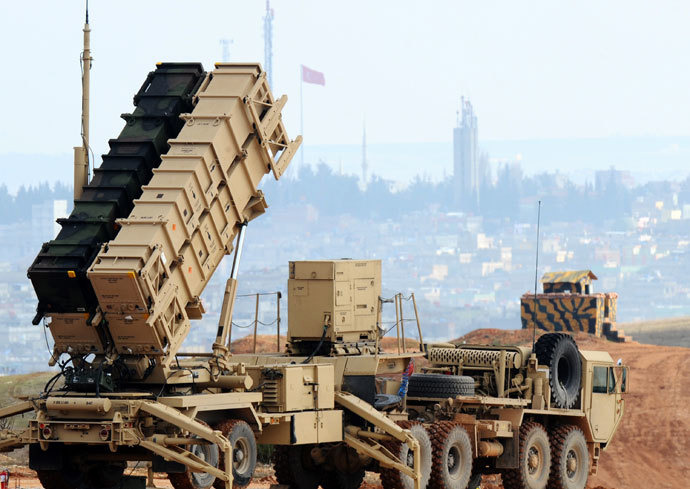 A Patriot missile launcher system is pictured at a Turkish military base in Gaziantep on February 5, 2013.(AFP Photo / Bulent Kilic)
