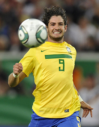 Brazil's forward Alexandre Pato (AFP Photo / Thomas Kienzle)