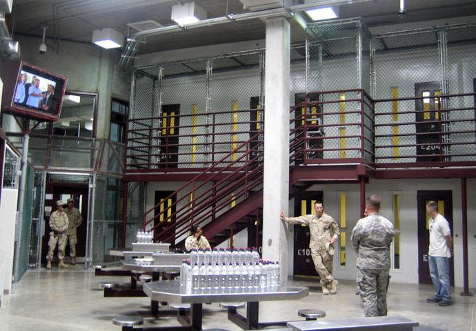 A view of a common area at the medium security prison inside Camp IV at the detention facility in Guantanamo Bay U.S. Naval Base (Reuters/Deborah Gembara)