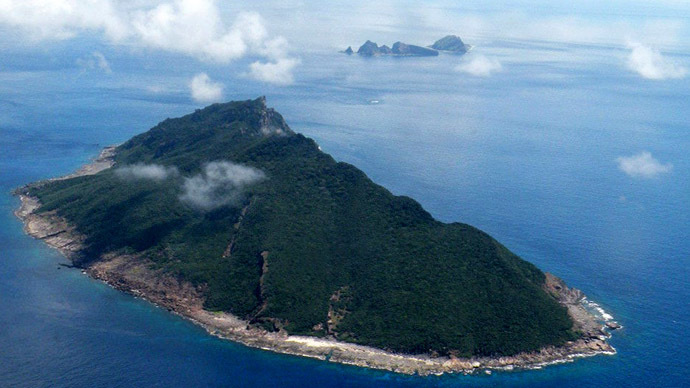 This aerial shot taken on September 15, 2010 shows the disputed islands known as Senkaku in Japan and Diaoyu in China in the East China Sea. (AFP Photo / Jiji Press)