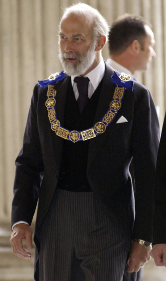 Britain's Prince Michael of Kent, Provincial Grand Master for Middlesex and Grand Master for The Mark Mason (an additional order of masonry) arrives at St Paul's Cathedral in central London, June 18, 2002 (Reuters)