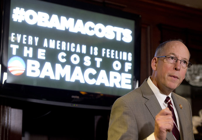 US Representative Greg Walden, Republican of Oregon and chairman of the National Republican Congressional Committee, speaks during a press conference about healthcare and the Affordable Care Act, known as Obamacare, at the Republican National Committee in Washington, DC, January 28, 2014. (AFP Photo / Saul Loeb) 