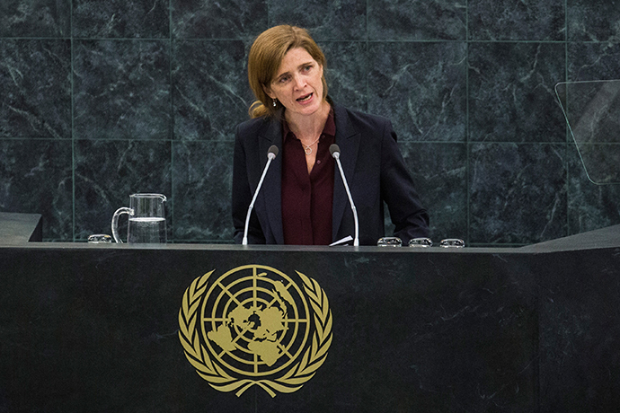 United States Ambassador to the United Nations Samantha Power (AFP Photo / Andrew Burton)