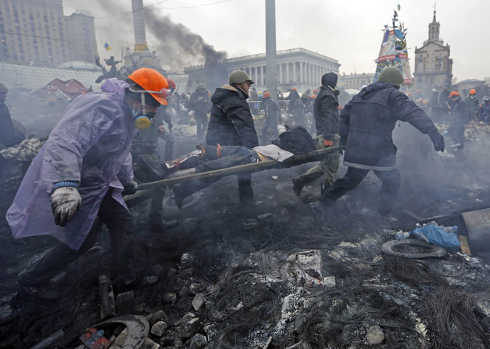 Independence Square in Kiev February 20, 2014. (Reuters)