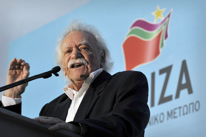 Greek resistance hero, politician and writer Manolis Glezos. (AFP Photo / Louisa Gouliamaki)