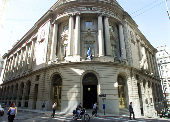 View of the Buenos Aires Stock Exchange building, March 7, 2001. (Reuters)