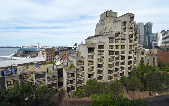 A public housing block called Sirius, which boast views of Sydney Harbour (AFP Photo / William West)