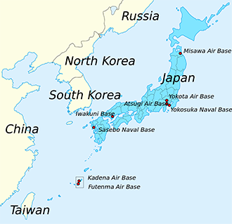 U.S. military bases in Japan (Image from wikipedia.org)