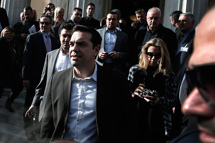 Alexis Tsipras, opposition leader and head of radical leftist Syriza party, leaves the parliament building after the last round of a presidential vote in Athens December 29, 2014 (Reuters / Alkis konstantinidis)