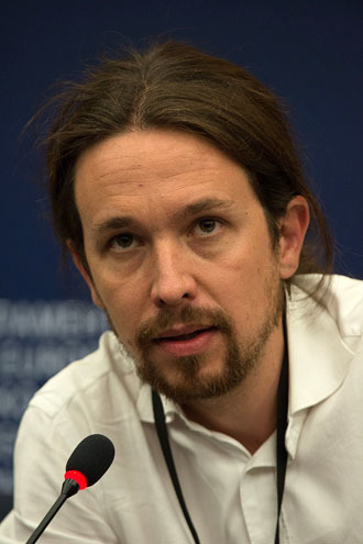 Pablo Iglesias TurriÃ³n, leader and founder of Podemos (Photo from Wikipedia.org)