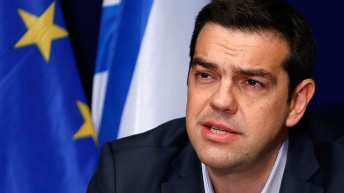 Greek Prime Minister Alexis Tsipras addresses a news conference after a European Union leaders summit in Brussels February 12, 2015. (Reuters / Francois Lenoir)