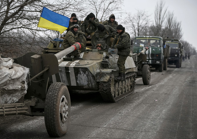 A convoy of Ukrainian armed forces. (Reuters / Gleb Garanich)