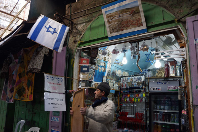 The owners of this shop bought it from Palestinians and sells Israel-related items for tourists (Photo by Nadezhda Kevorkova)