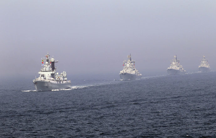 Chinese missile destroyers (Reuters/China Daily)