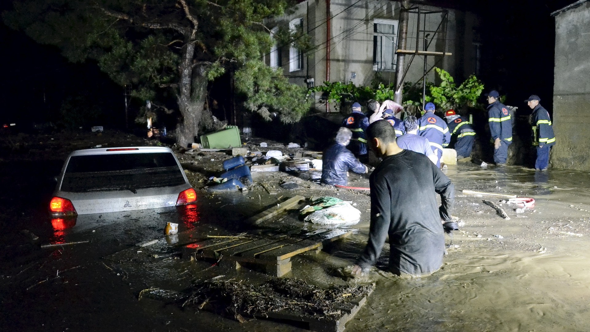 A Tbilissi, des inondations jettent dans les rues des animaux sauvages