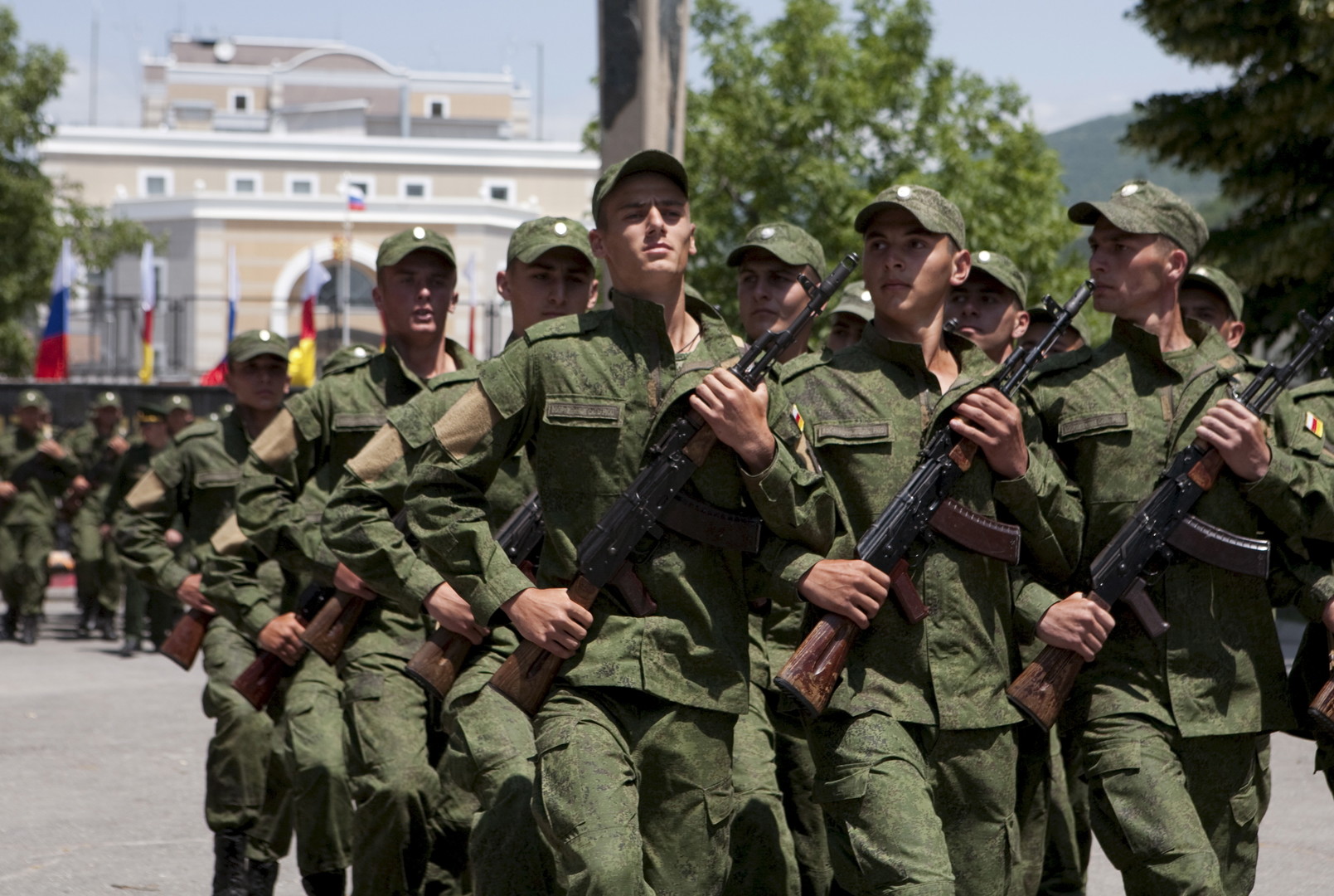  Des militaires lors d’un serment d’allégeance à Tskhinvali