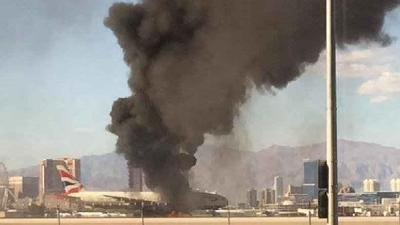 Sept blessés dans l'incendie spectaculaire d'un avion de British Airways à Las Vegas (Photos, VIDEO)