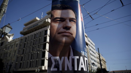 Une affiche électorale du leader du parti Syriza Alexis Tsipras 