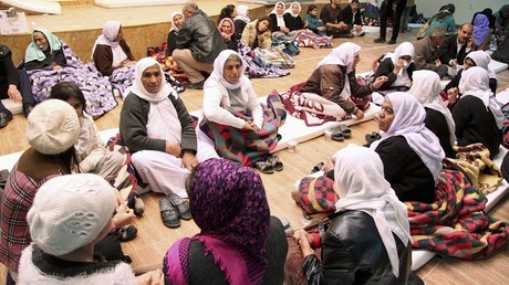 Des femmes yézidies dans un refuge 