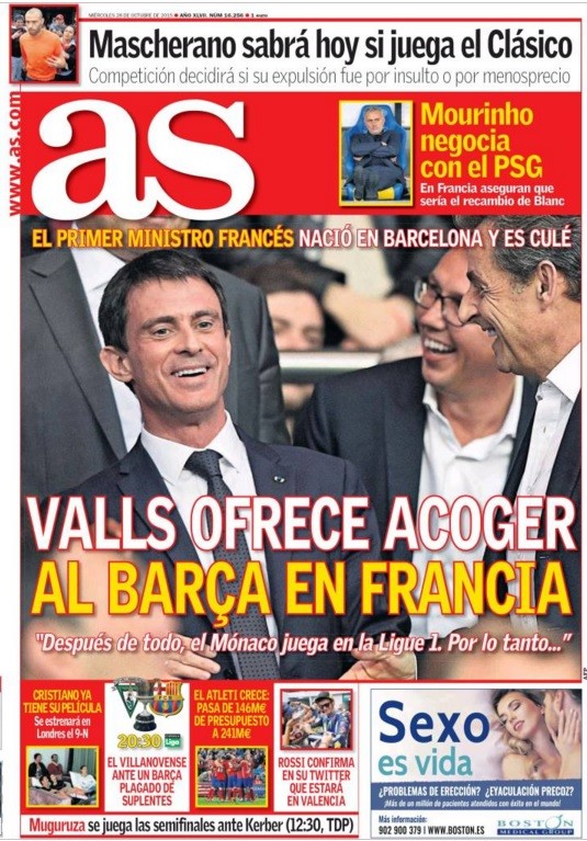 Football : Valls ne dirait pas non au Barça en Ligue 1 en cas d'indépendance de la Catalogne