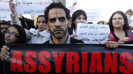 Manifestation de soutien aux chrétiens assyriens kidnappés par Daesh