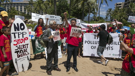 Une protestation contre TPP sur l'île de Maui de l'archipel d'Hawaï 