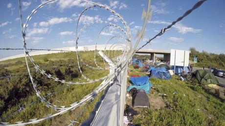 La cloture anti-réfugiés en Hongrie, à la frontière serbe.