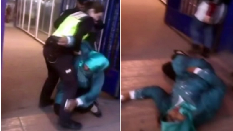 Deux policiers espagnols filmés en train de pousser une femme marocaine handicapée (VIDEO)