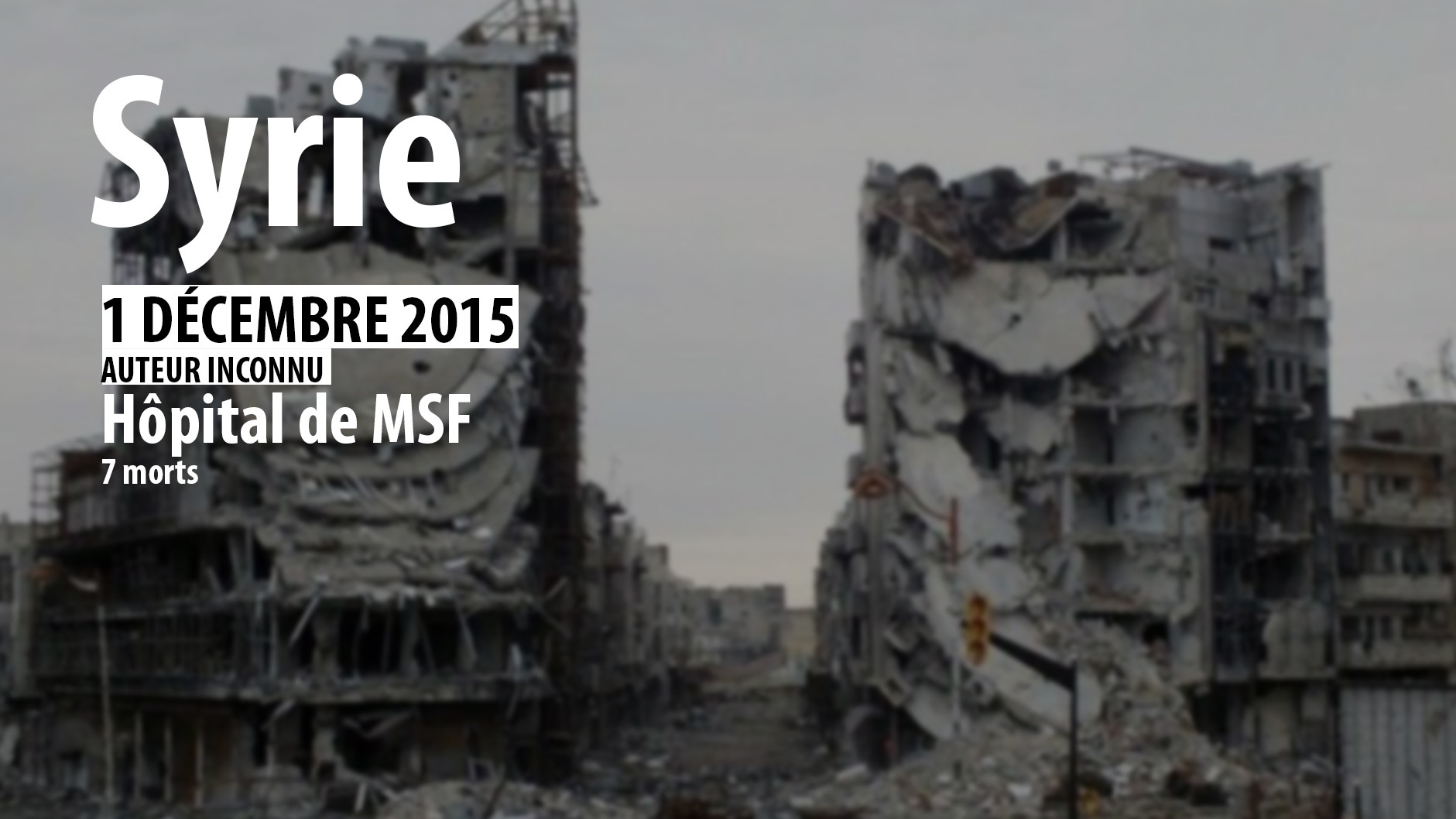 Le récap’ : les six dernières frappes dont a été victime MSF 
