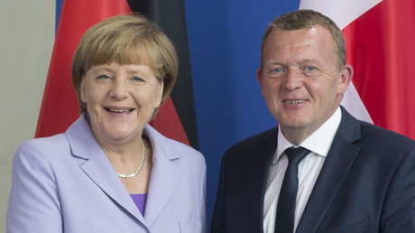 Lars Løkke Rasmussen, le Premier ministre du Danemark et Angela Merkel