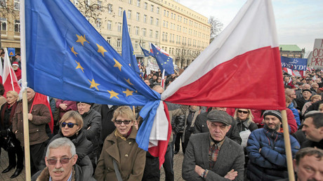 Une protestation contre le gouvernement polonais à Poznan