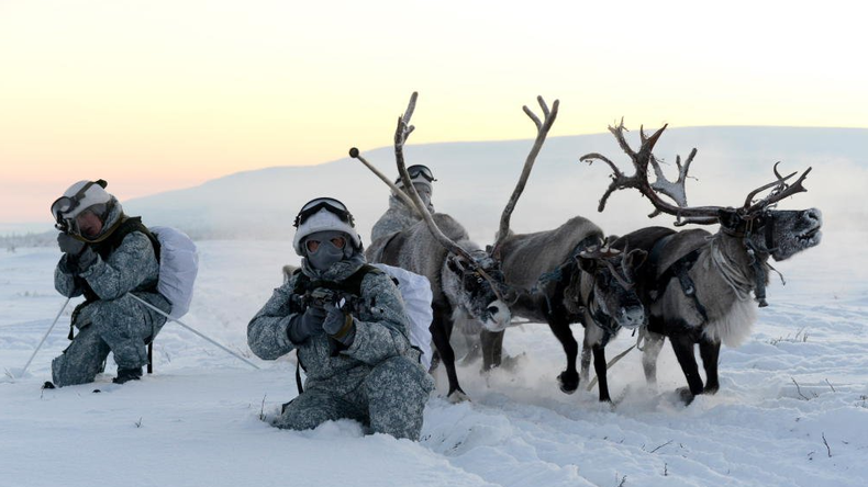 Les soldats russes s'entraînent avec des huskys et des rennes dans un froid extrême (PHOTOS VIDEOS)