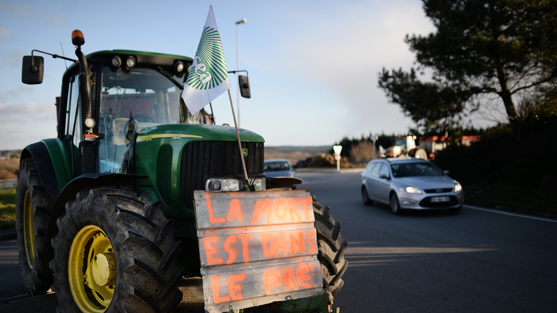 Jets d'oeufs et de lait par des agriculteurs en marge du Conseil européen de l'Agriculture (VIDEO)