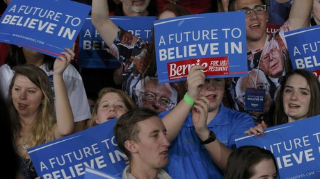 Des supporteurs de Bernie Sanders à Burlington lors de Super Mardi  