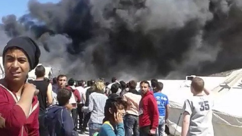 Un incendie s'est déclaré dans un camp de réfugiés au Nord de la Grèce, aucune victime
