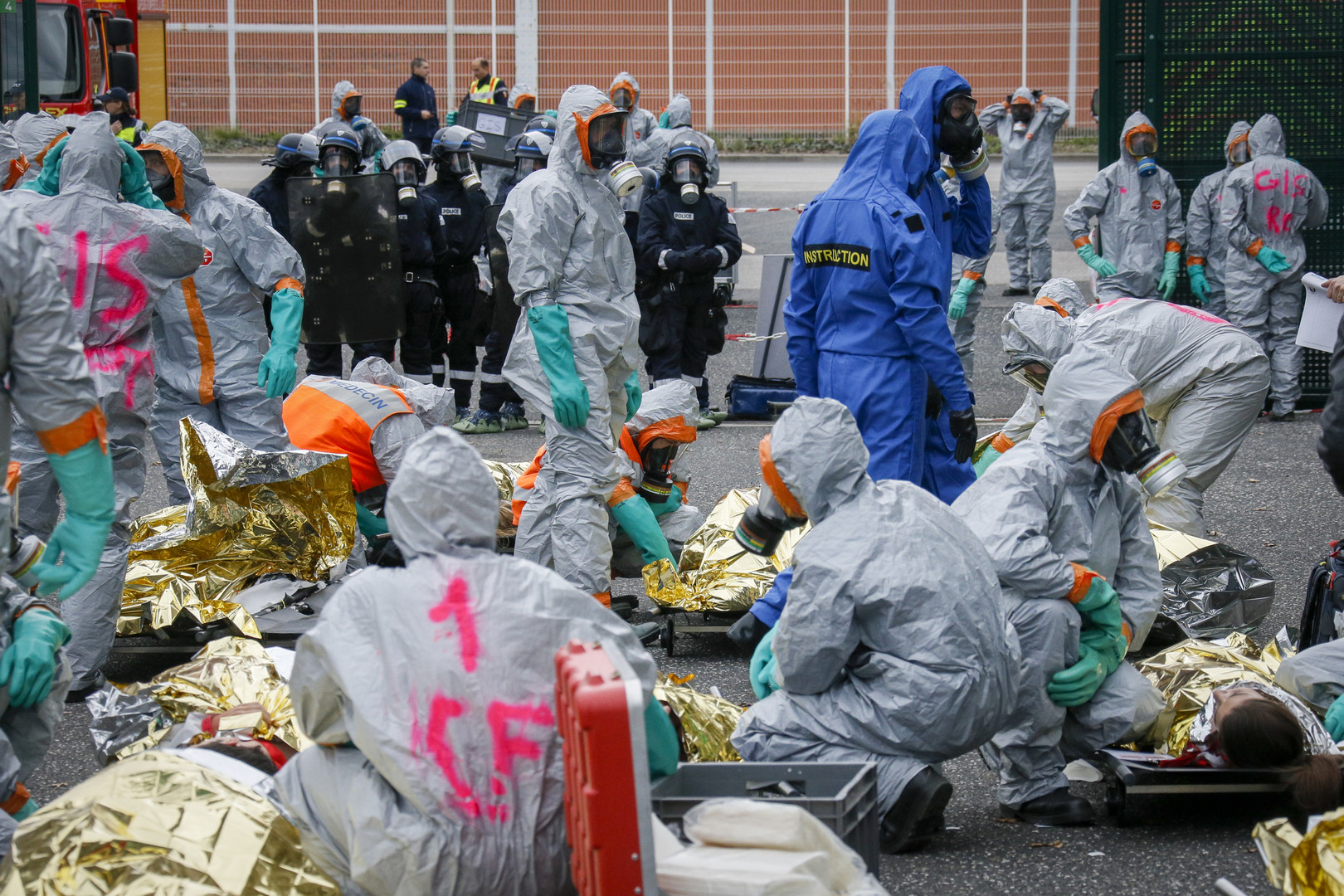Euro-2016 : simulation d'une attaque chimique au stade de Saint-Etienne (PHOTOS)