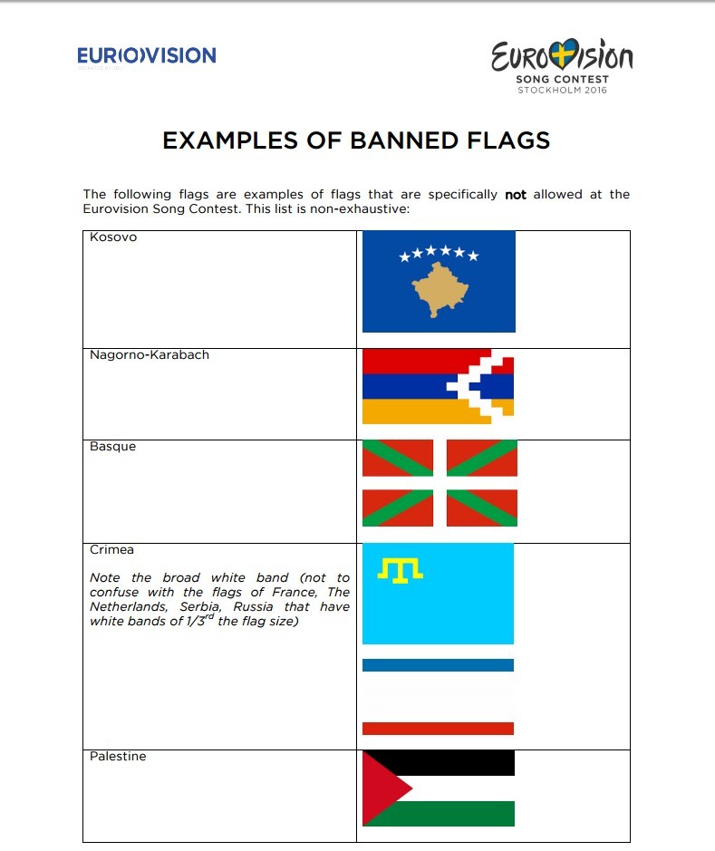La liste des drapeaux bannis par le concours de l’Eurovision déchaîne l’ire des régions concernées