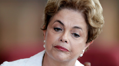 Dilma Roussef à une conférence de presse après sa destitution, Brasilia le 13 mai 2016