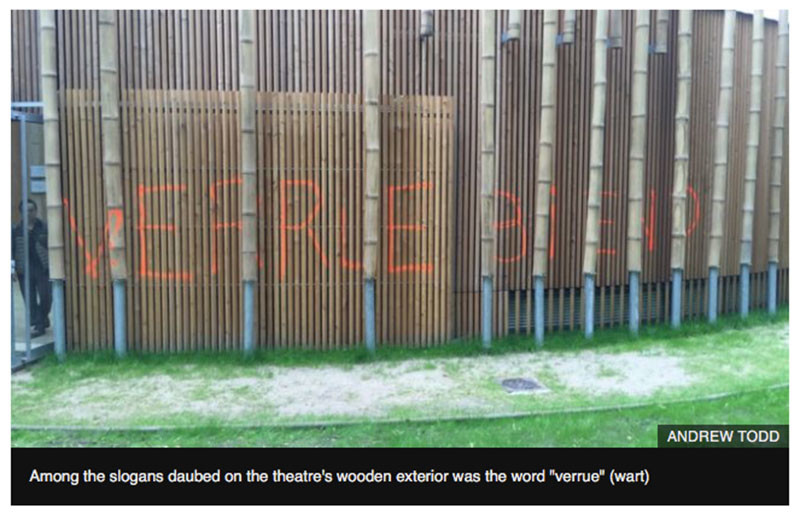 «Profanation politique» : un théâtre symbole de l'Entente cordiale vandalisé à Calais (PHOTOS)