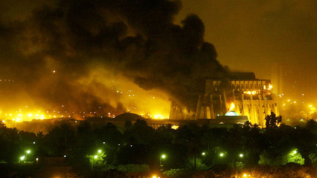 L'explosion à Bagdad le 21 mars 2003.