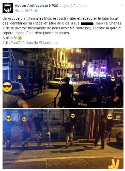 Lille : un groupe d’antifascistes veut tagguer un bar identitaire et… se trompe de bâtiment